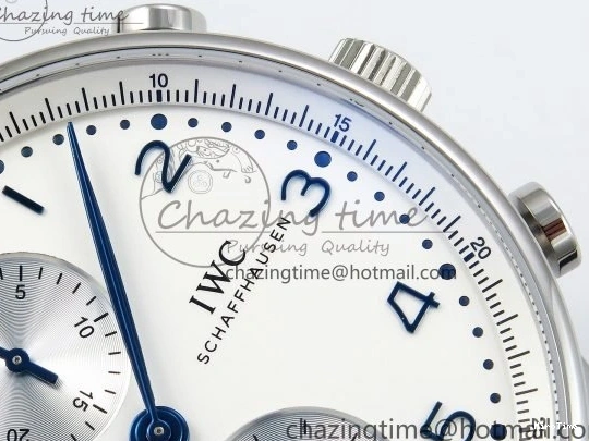 MIROTIME 0511 Casual Portuguese Chrono IW3716 Z+F 1:1 Best Edition White Dial on Blue Rubber Strap A 7016